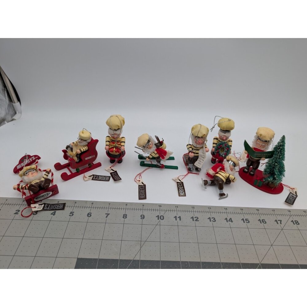 Kurt Adler Hershey Elf Santa Claus Ornament Lot of 8‎ 1990s